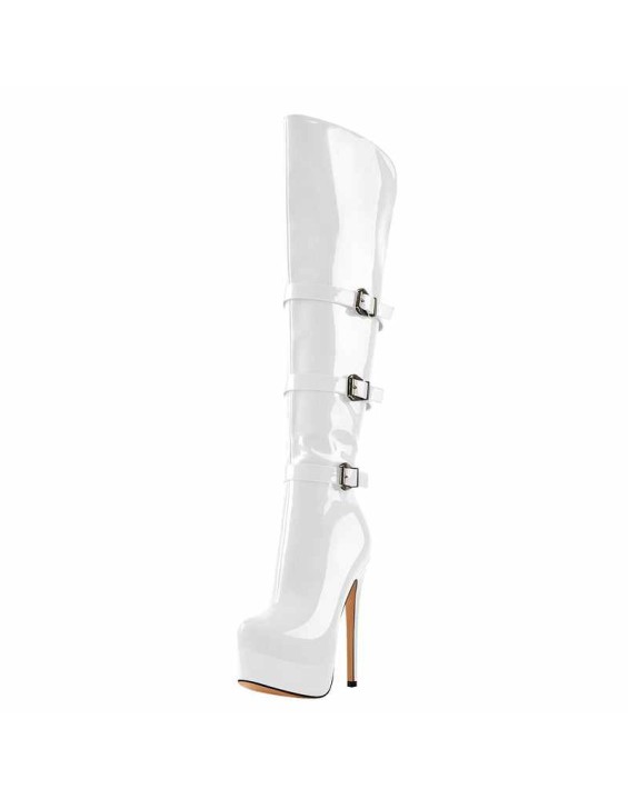 Leather Platform High Over The Knee High Heel Boot