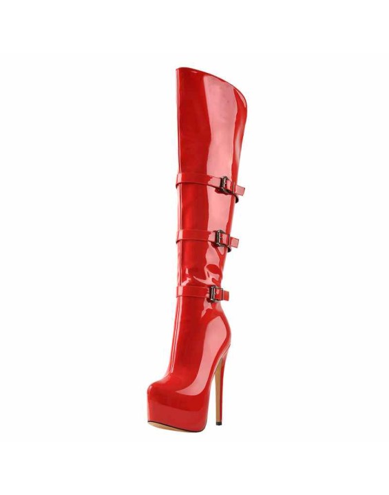Leather Platform High Over The Knee High Heel Boot