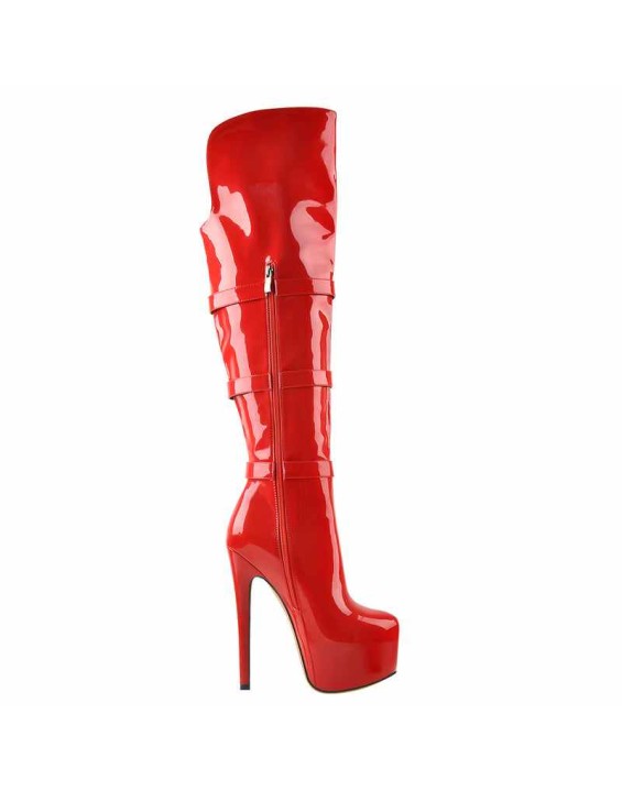 Leather Platform High Over The Knee High Heel Boot