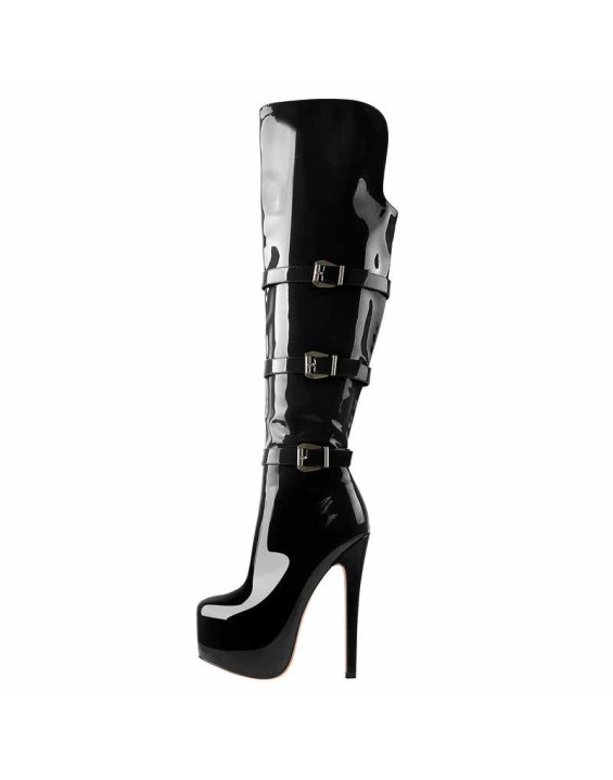 Leather Platform High Over The Knee High Heel Boot