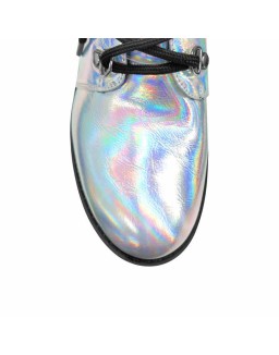Holographic Platform Chunky Heels Boots