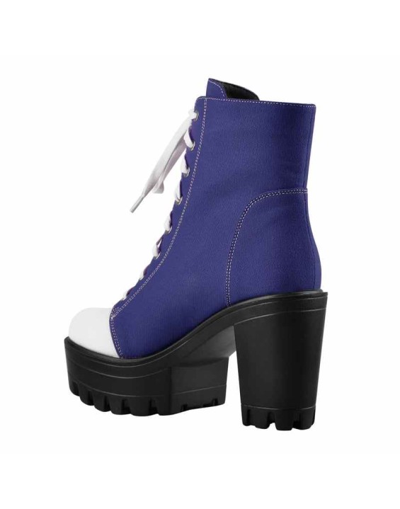 Platform Lace Up Canvas Boots