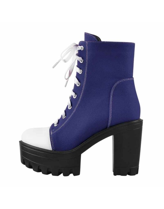 Platform Lace Up Canvas Boots