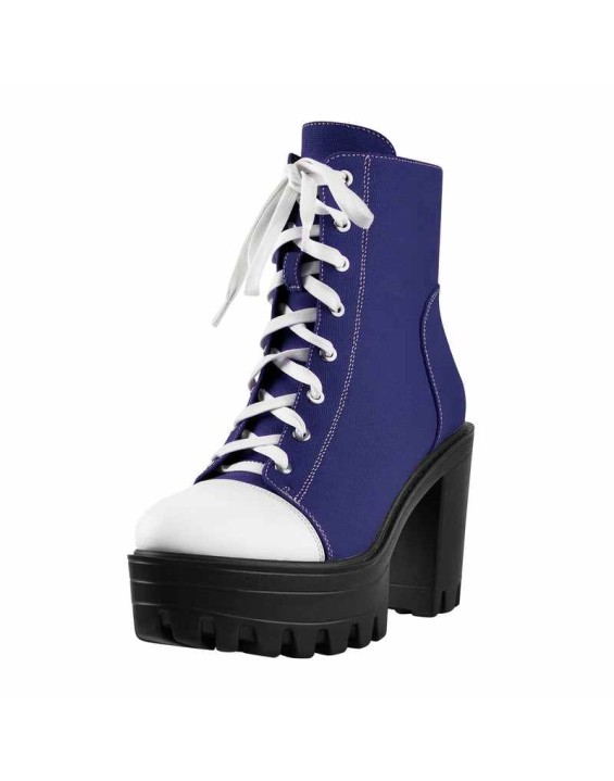 Platform Lace Up Canvas Boots