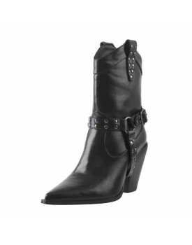 Pointed Toe Black Cowgirl Boots