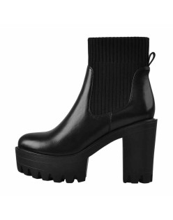 Round Toe Platform Chelsea Boots