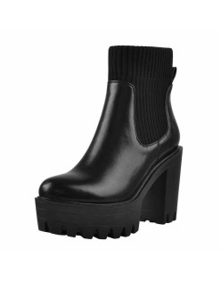 Round Toe Platform Chelsea Boots