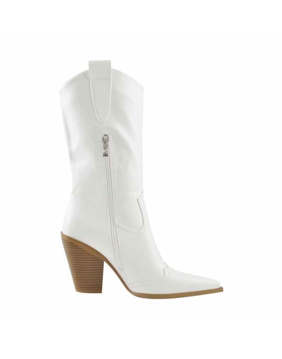 Western Zipper Round Up Mid-Calf Boots