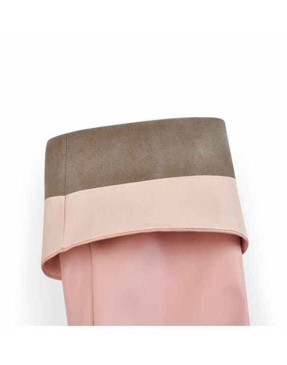 Pink Pointed Toe Stiletto Tight High Boots 10CM Heel