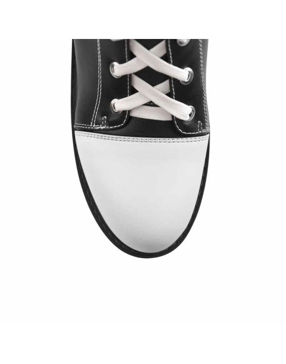 Matte Black Vegan Leather Platform Lace Up Boots