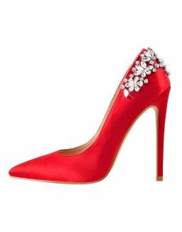 Pointed Toe Rhinestone Stiletto Pumps