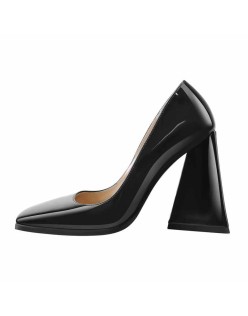 Square Toe Triangle Block High Heels Pumps