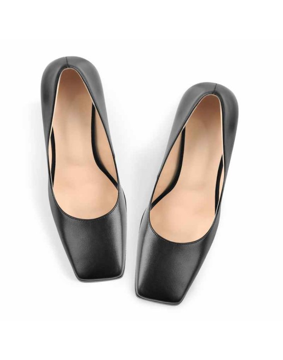 Square Toe Triangle Block High Heels Pumps