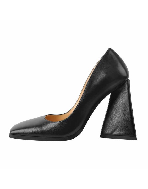 Square Toe Triangle Block High Heels Pumps