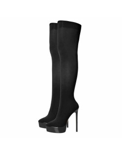 Black Platform High Heel Over the Knee Boots