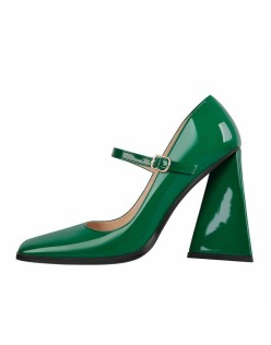 Mary Jane Square Toes Chunky Heels Pumps