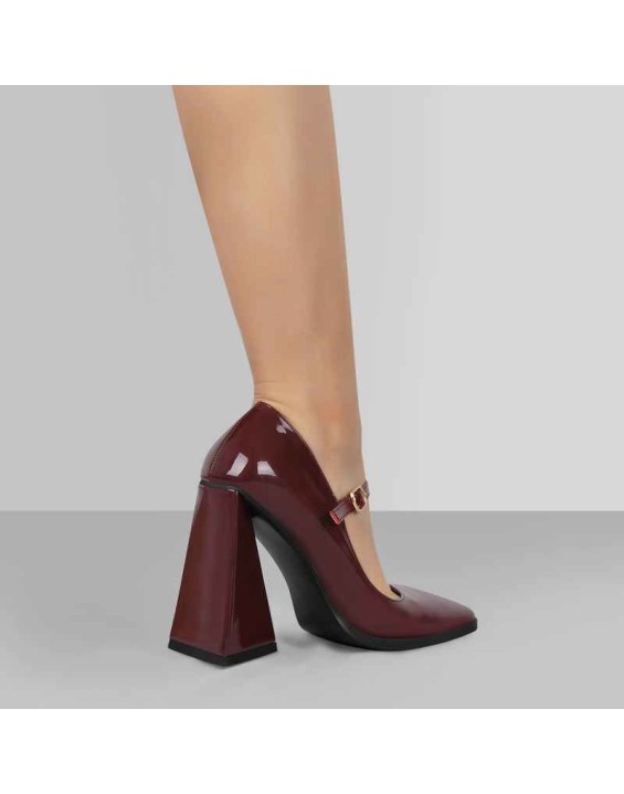 Mary Jane Square Toes Chunky Heels Pumps