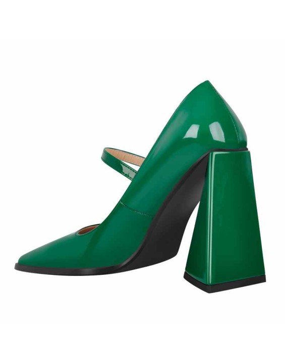 Mary Jane Square Toes Chunky Heels Pumps