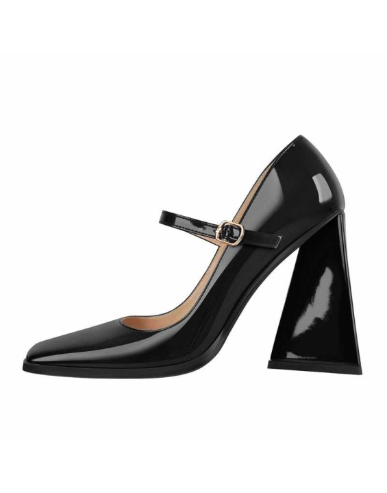 Mary Jane Square Toes Chunky Heels Pumps