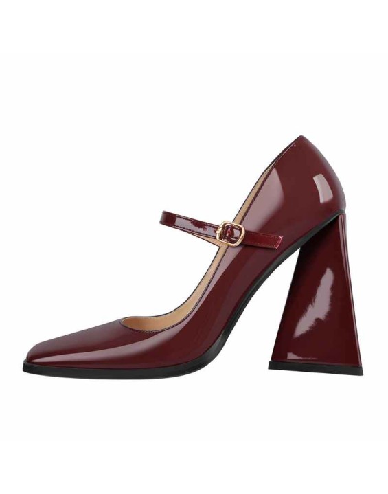 Mary Jane Square Toes Chunky Heels Pumps