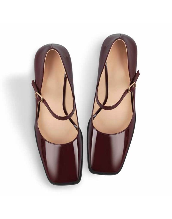 Mary Jane Square Toes Chunky Heels Pumps