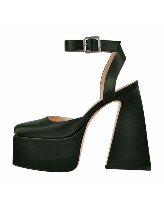Ankle Strap Platform Chunky High Heel Pumps