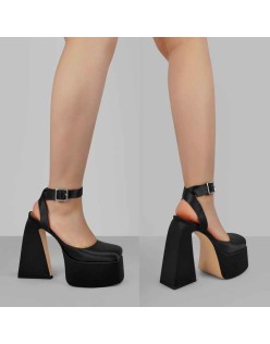 Ankle Strap Platform Chunky High Heel Pumps