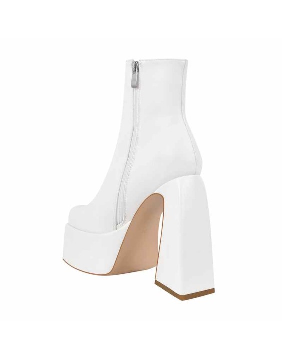 Chunky Ankle Boots Thick High Heels Platform Shoes