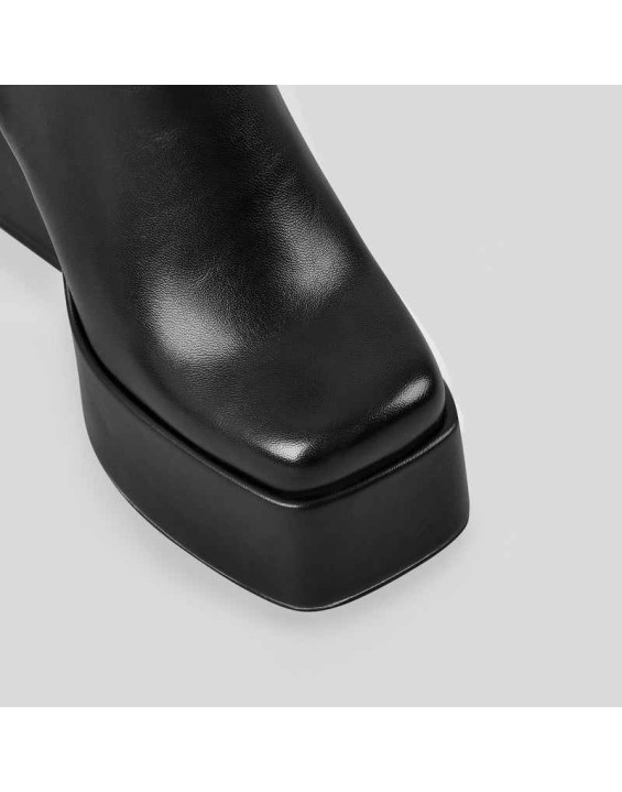 Chunky Ankle Boots Thick High Heels Platform Shoes