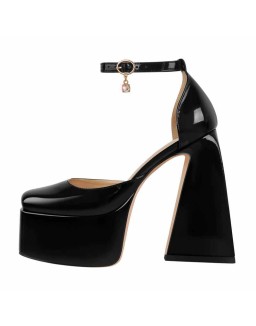 Ankle Strap Chunky Platform Mary Jane Pumps