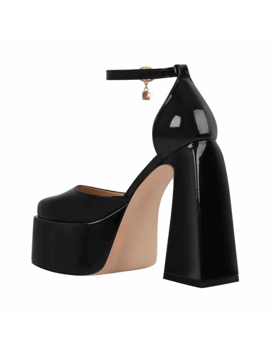 Ankle Strap Chunky Platform Mary Jane Pumps