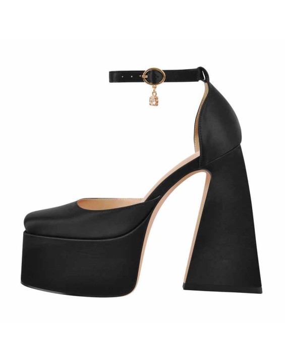 Ankle Strap Chunky Platform Mary Jane Pumps