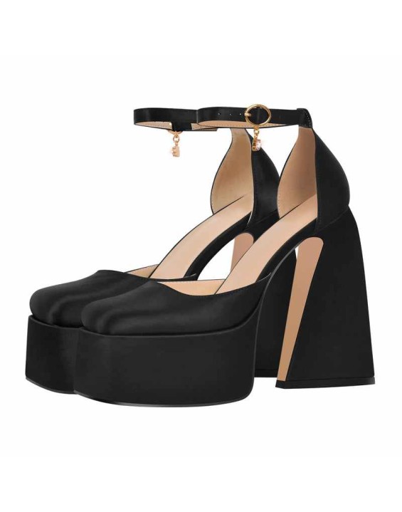 Ankle Strap Chunky Platform Mary Jane Pumps