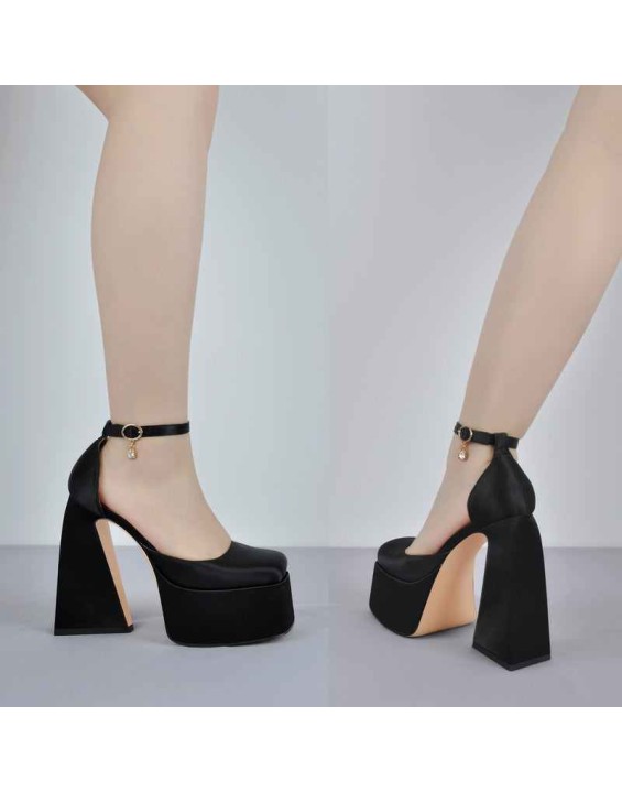Ankle Strap Chunky Platform Mary Jane Pumps