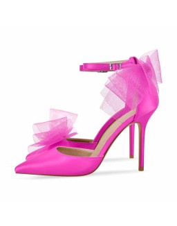 Pointed Toe High Heel Bow Stilettos
