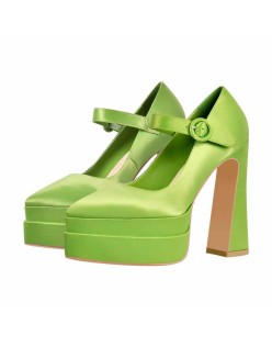 Ankle Strap Chunky Platform Mary Jane Pumps