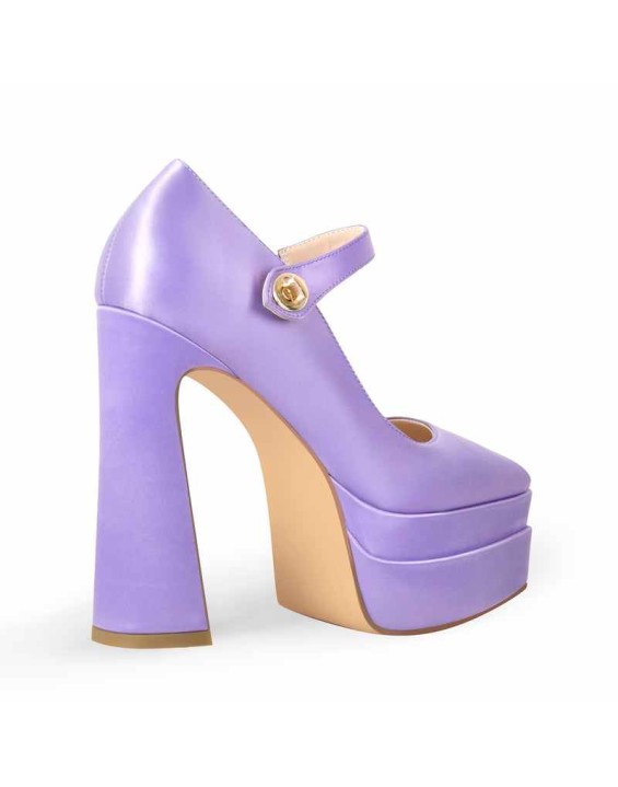 Pointed Toe Platform Mary Jane Pumps