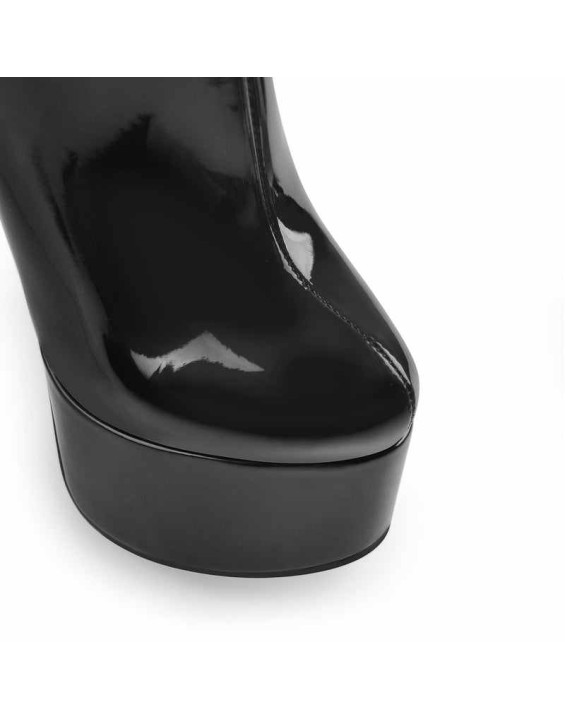 Black Strap Pointed Toe Stilettos Ankle Boots