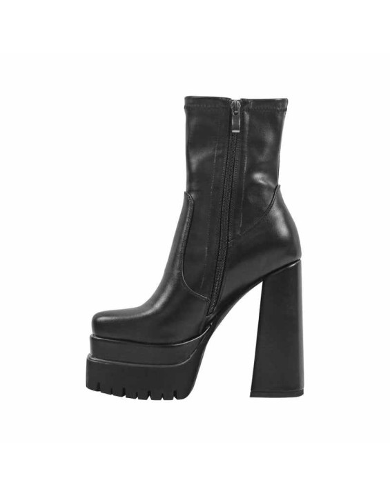 Double Platform Block Heel Ankle Boots