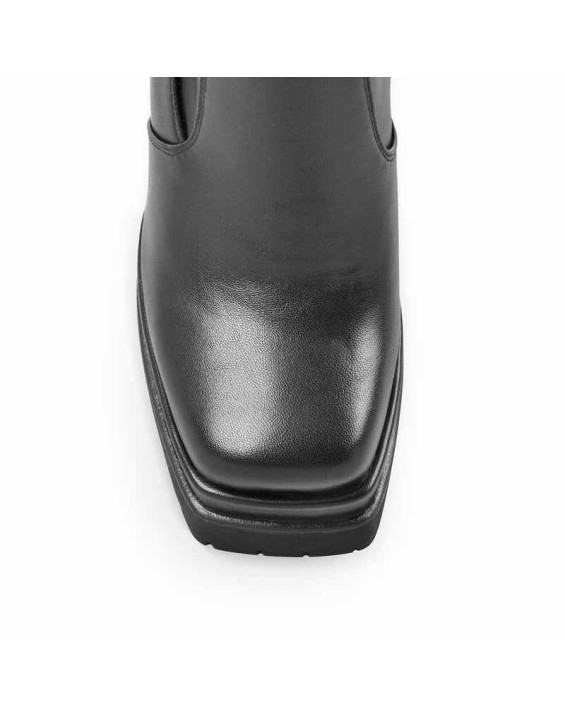 Double Platform Zipper Chunky Heel Ankle Boots