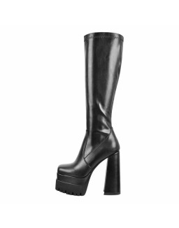 Double Platform Chunky Heel Knee High Boots