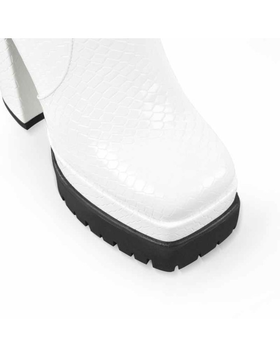 Platform Chunky High Heels Zipper Ankle Boots