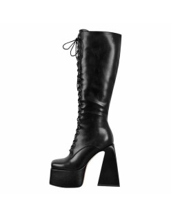 Chunky Heels Platform Knee High Boots