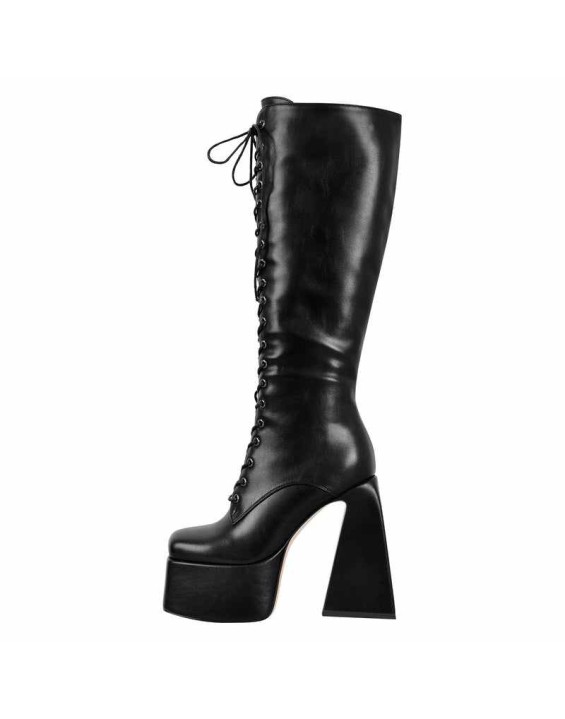 Chunky Heels Platform Knee High Boots