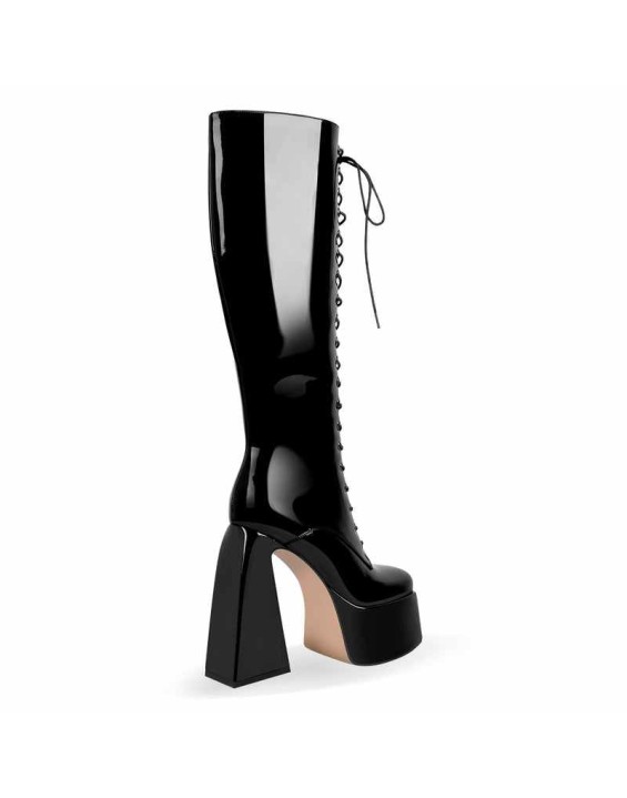 Chunky Heels Platform Knee High Boots