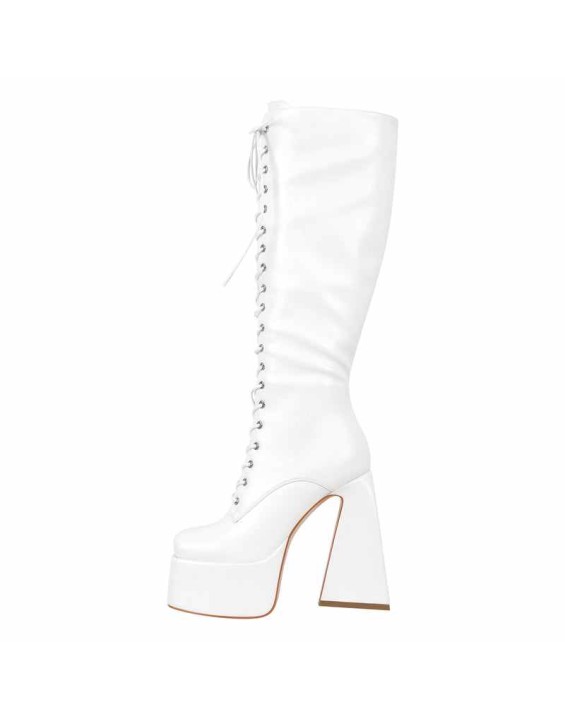 Chunky Heels Platform Knee High Boots