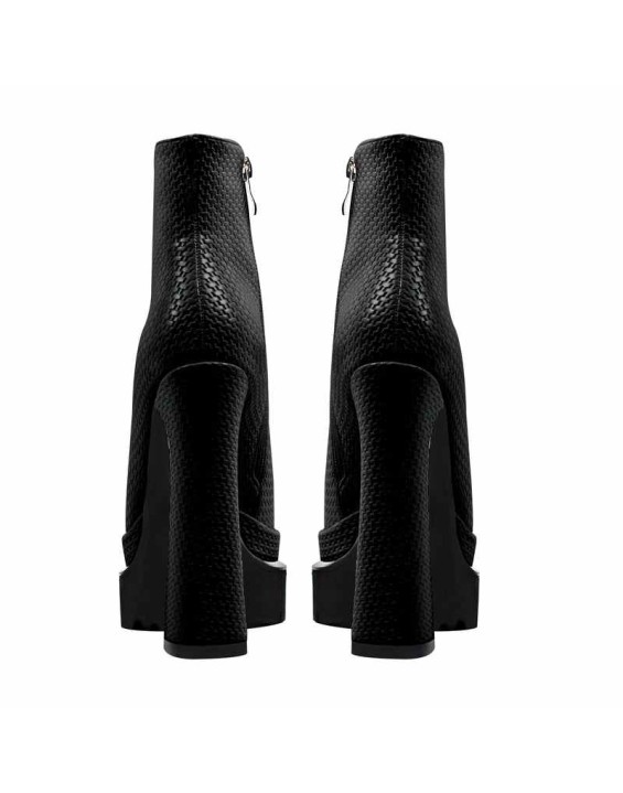 Double Platform Pointed Toe Zipper Ankle Boots
