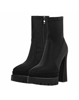 Double Platform Pointed Toe Split Joint Boots