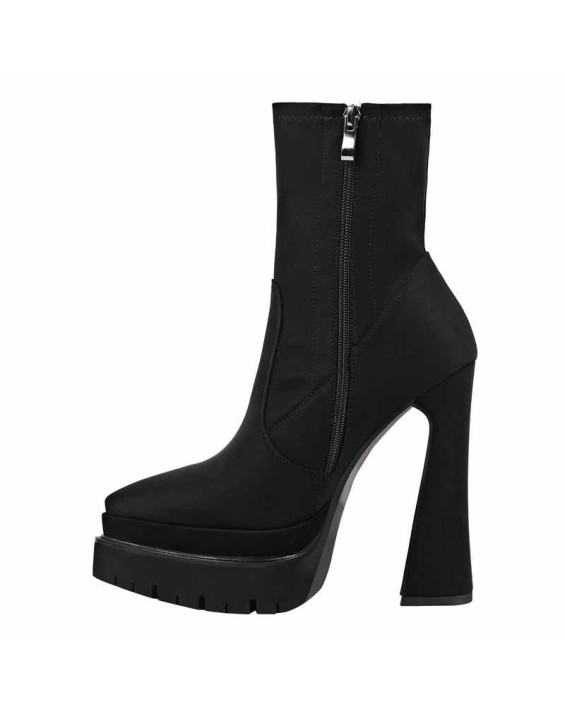 Double Platform Pointed Toe Split Joint Boots