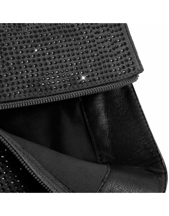 Pointed Toe Rhinestone Chunky Heel Ankle Boots